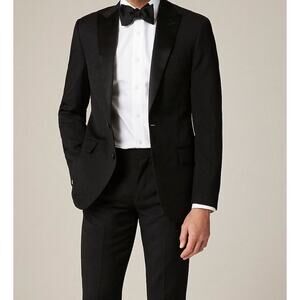 J.Crew Ludlow Tollegno 1900 Italian Wool Tuxedo Jacket 44R Black $698